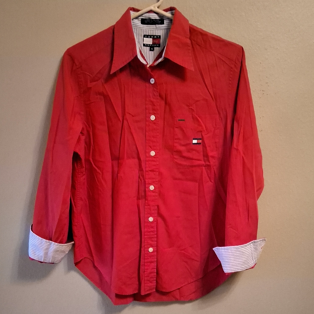 Tommy Hilfiger Classic Red Button-Down Shirt